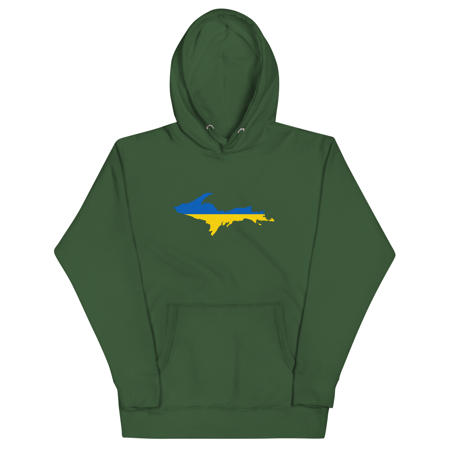 Michigan Upper Peninsula Hoodie (w/ UP Ukraine Flag Outline) | Unisex Premium