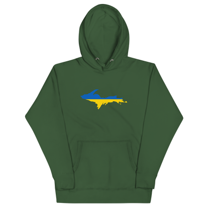 Michigan Upper Peninsula Hoodie (w/ UP Ukraine Flag Outline) | Unisex Premium