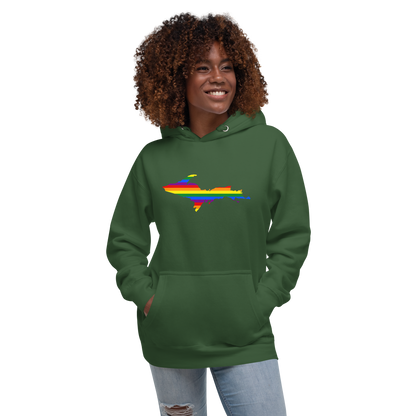 Michigan Upper Peninsula Hoodie (w/ UP Pride Flag Outline) | Unisex Premium