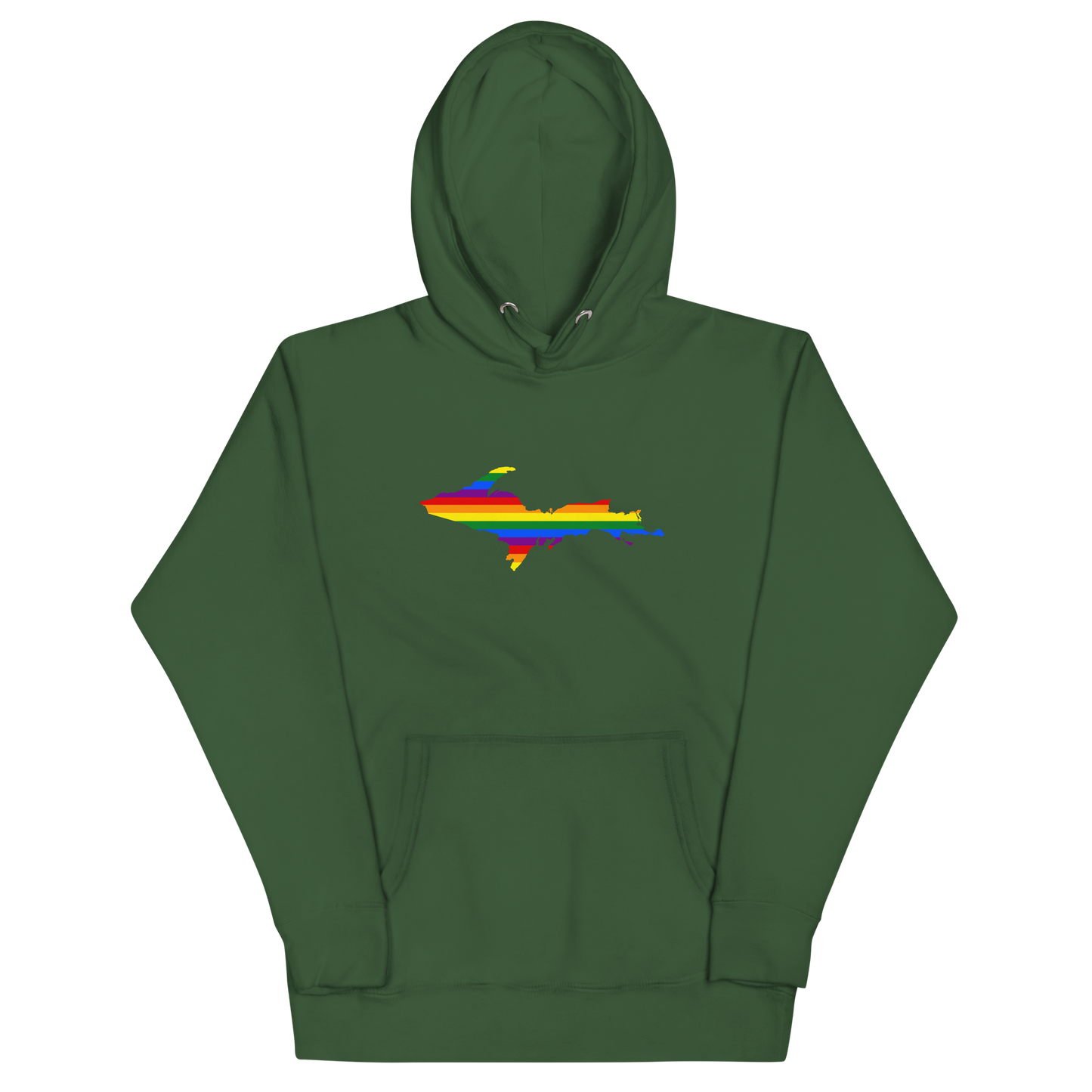 Michigan Upper Peninsula Hoodie (w/ UP Pride Flag Outline) | Unisex Premium