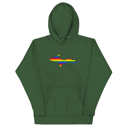 Michigan Upper Peninsula Hoodie (w/ UP Pride Flag Outline) | Unisex Premium