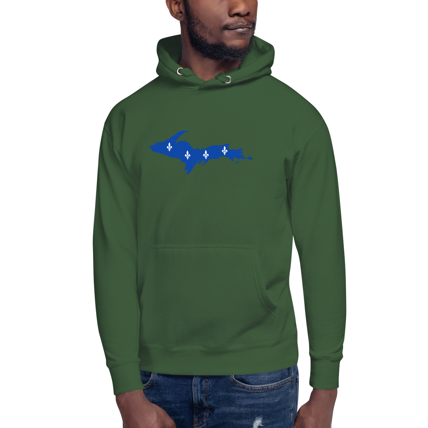 Michigan Upper Peninsula Hoodie (w/ UP Quebec Flag Outline) | Unisex Premium