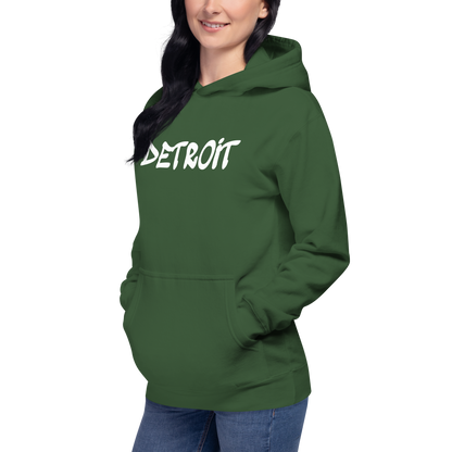 'Detroit' Unisex Premium Hoodie (1980s Hip Hop Font)