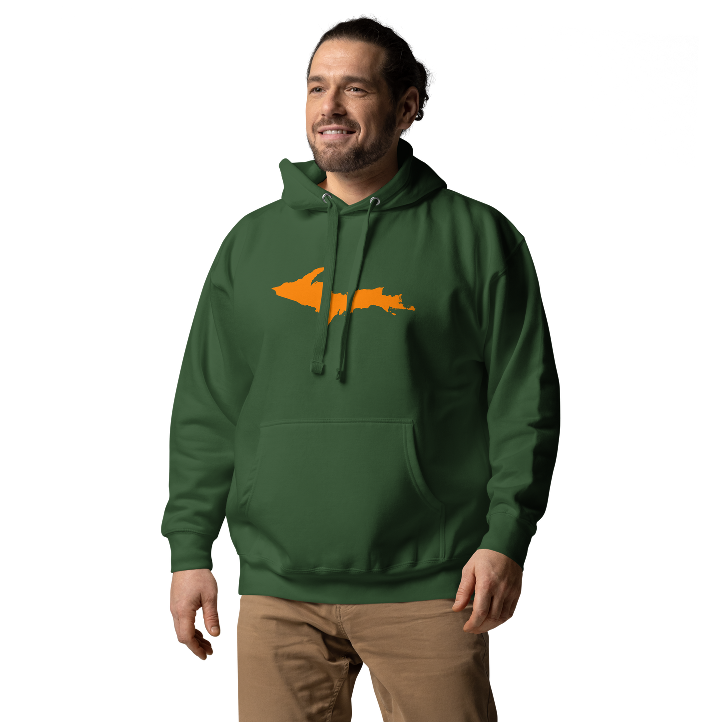 Michigan Upper Peninsula Hoodie (w/ Orange UP Outline) | Unisex Premium