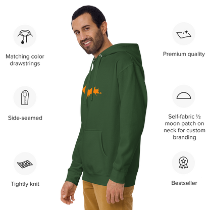 Michigan Upper Peninsula Hoodie (w/ Orange UP Outline) | Unisex Premium