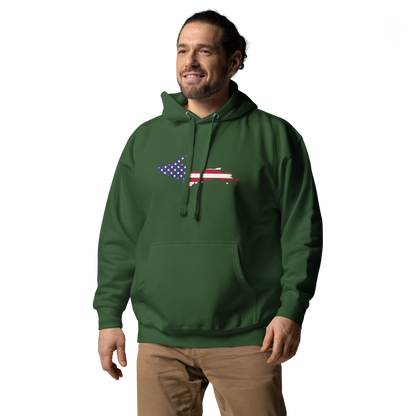 Michigan Upper Peninsula Hoodie (w/ UP USA Flag Outline) | Unisex Premium