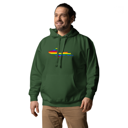 Michigan Upper Peninsula Hoodie (w/ UP Pride Flag Outline) | Unisex Premium