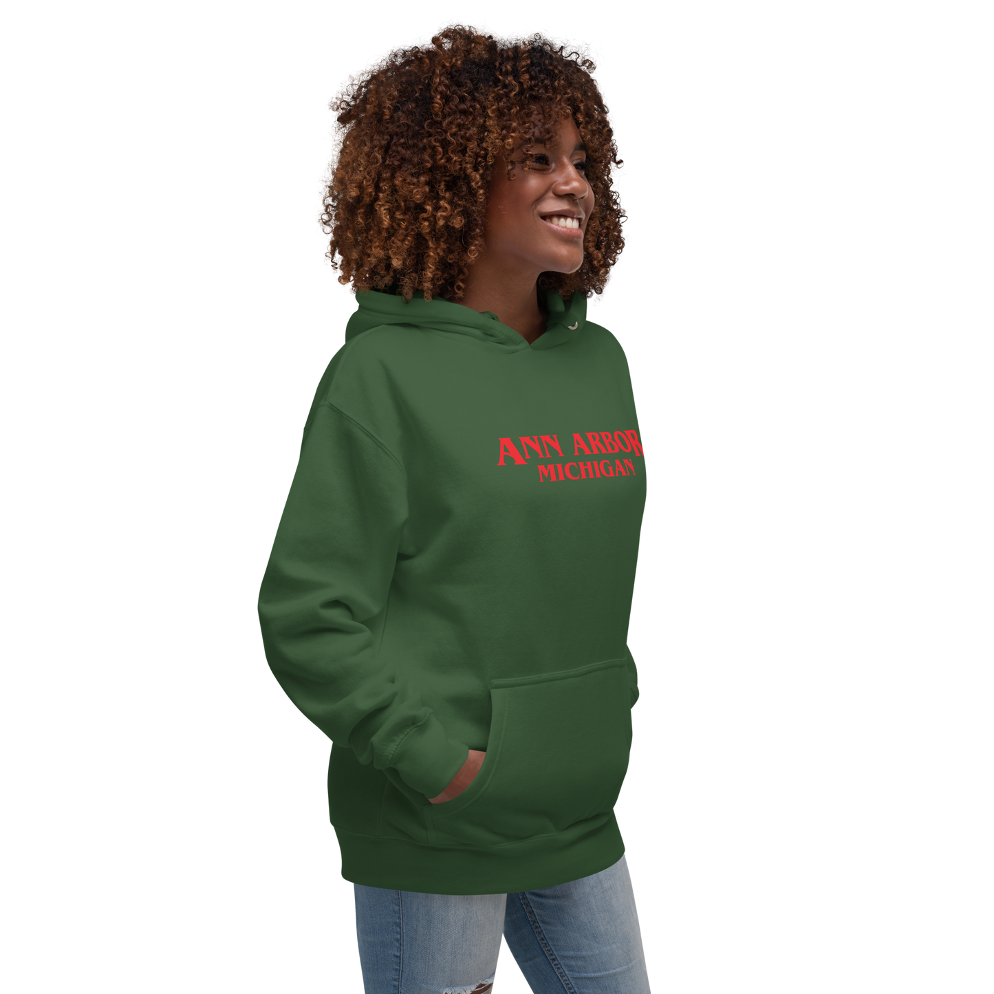 'Ann Arbor Michigan' Unisex Premium Hoodie (1980s Drama Parody)