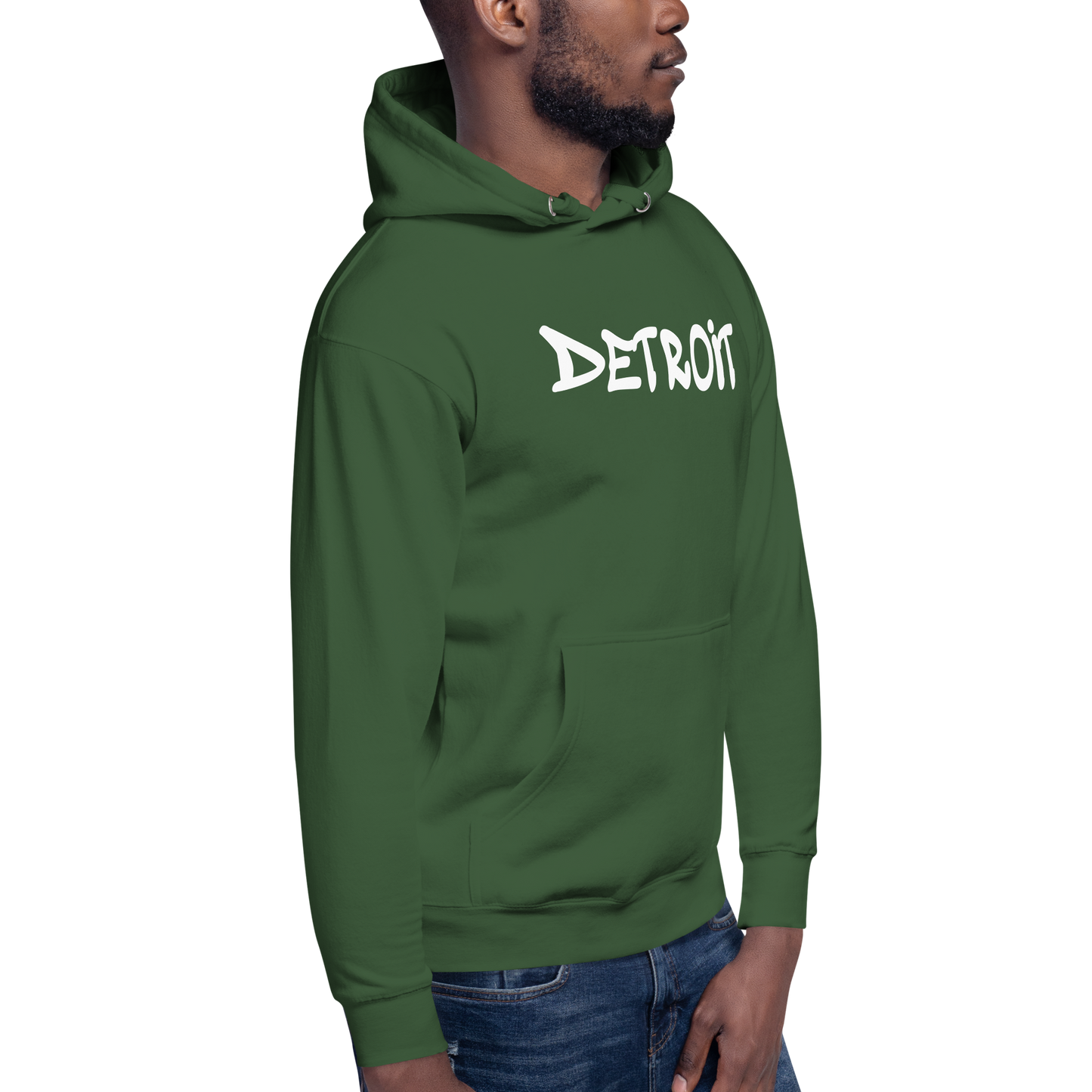 'Detroit' Unisex Premium Hoodie (1980s Hip Hop Font)