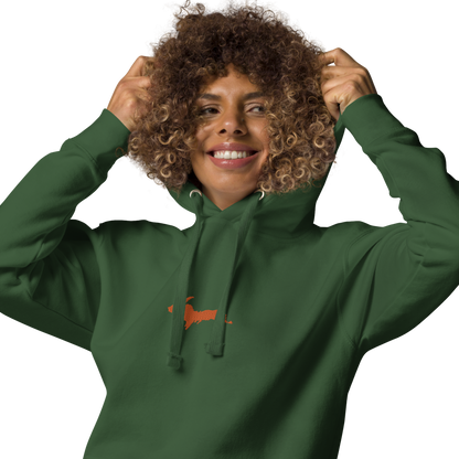 Michigan Upper Peninsula Hoodie (w/ Embroidered Orange UP Outline) | Unisex Premium