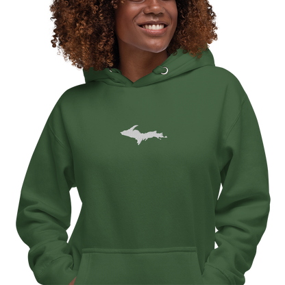 Michigan Upper Peninsula Hoodie (w/ Embroidered UP Outline) | Unisex Premium