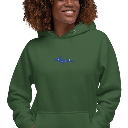 Michigan Upper Peninsula Hoodie (w/ Embroidered UP Quebec Flag Outline) | Unisex Premium