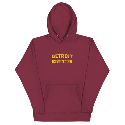 'Detroit Never Dies' Hoodie | Unisex Premium - Circumspice Michigan