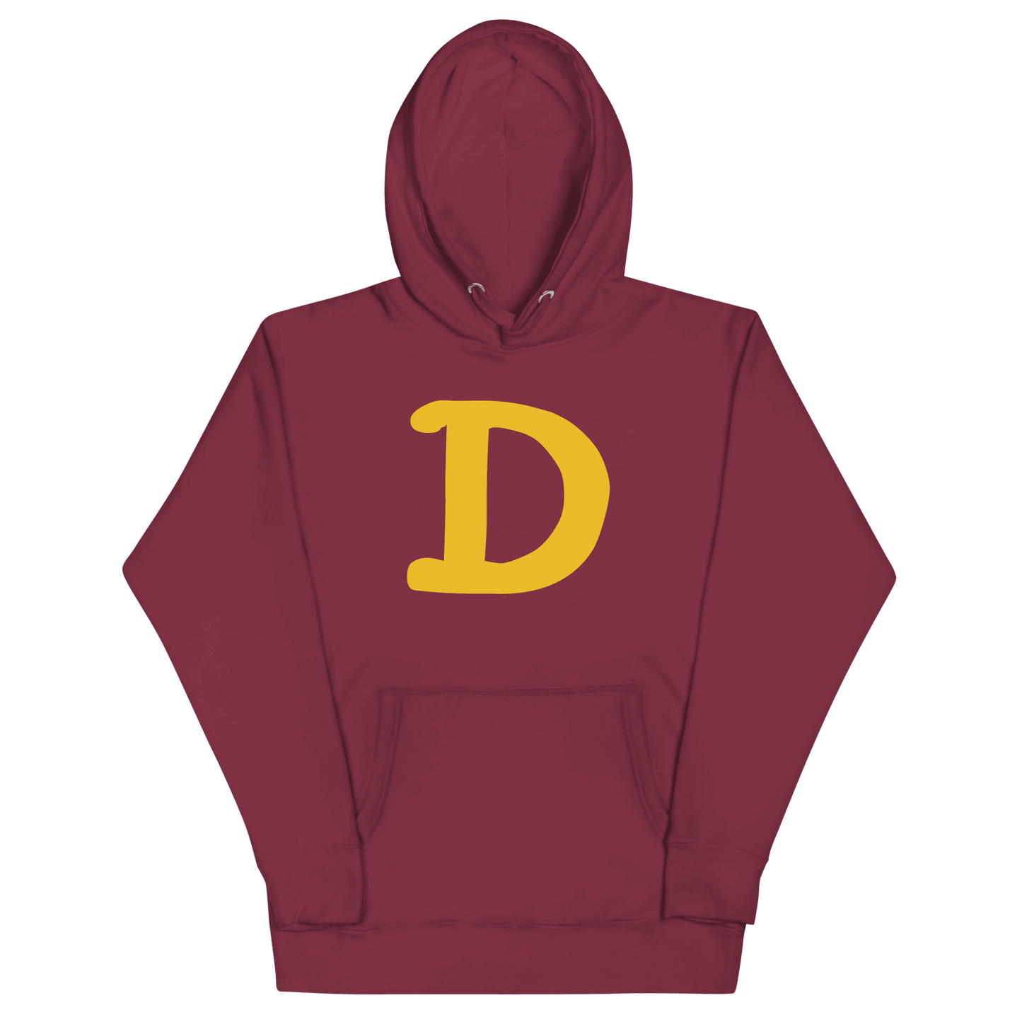 Detroit 'Old French D' Hoodie (Gold Full Body Outline) | Unisex Premium - Circumspice Michigan