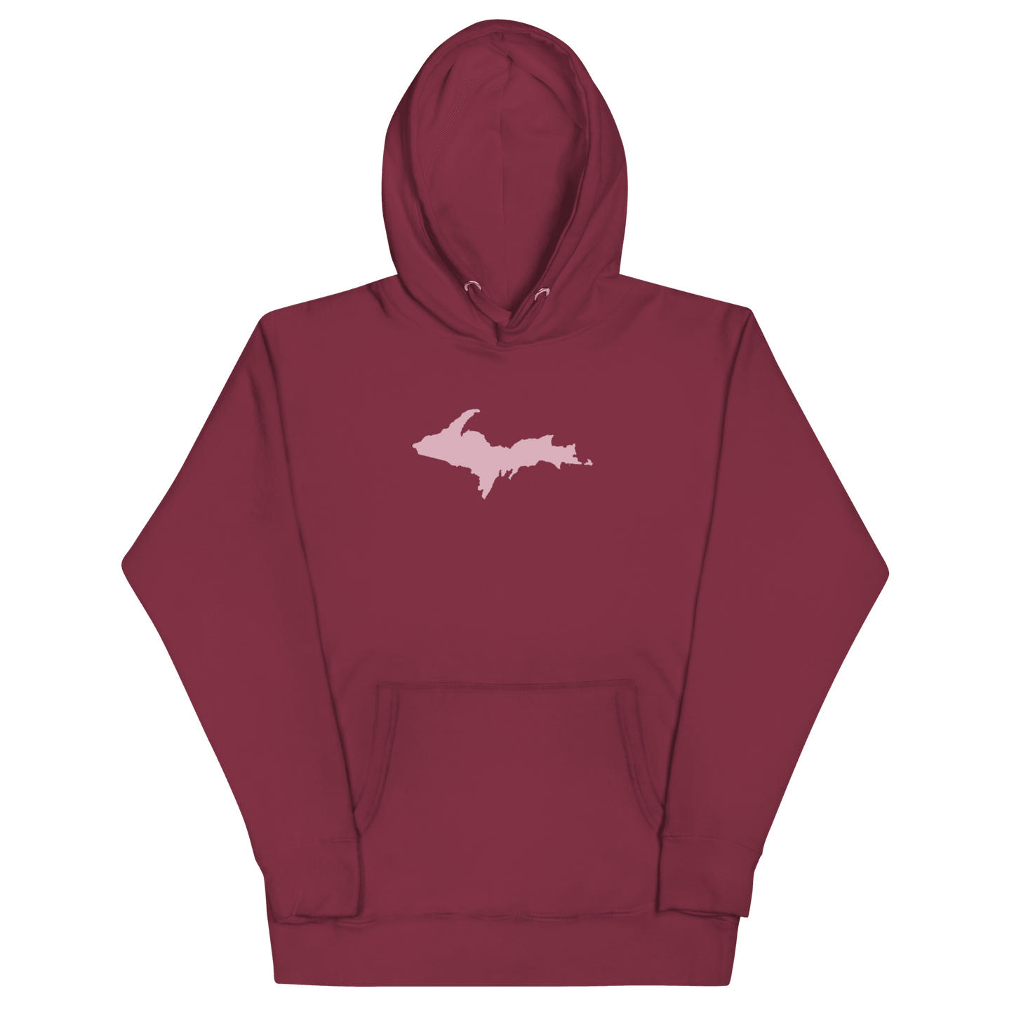 Upper Peninsula Hoodie (w/ Pink U.P. Outline) | Unisex Premium - Circumspice Michigan