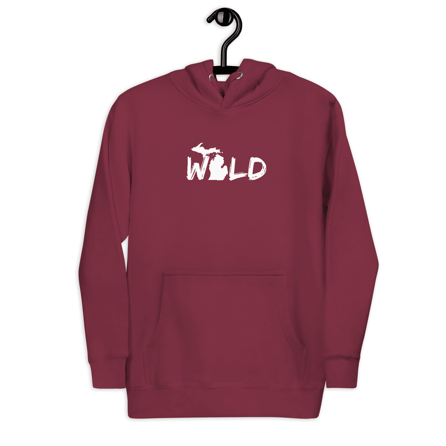 Michigan 'Wild' Hoodie (Paintbrush Font w/ MI Outline) | Unisex Premium - Circumspice Michigan