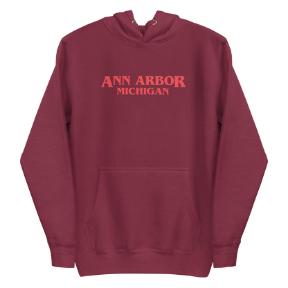 'Ann Arbor Michigan' Unisex Premium Hoodie (1980s Drama Parody)