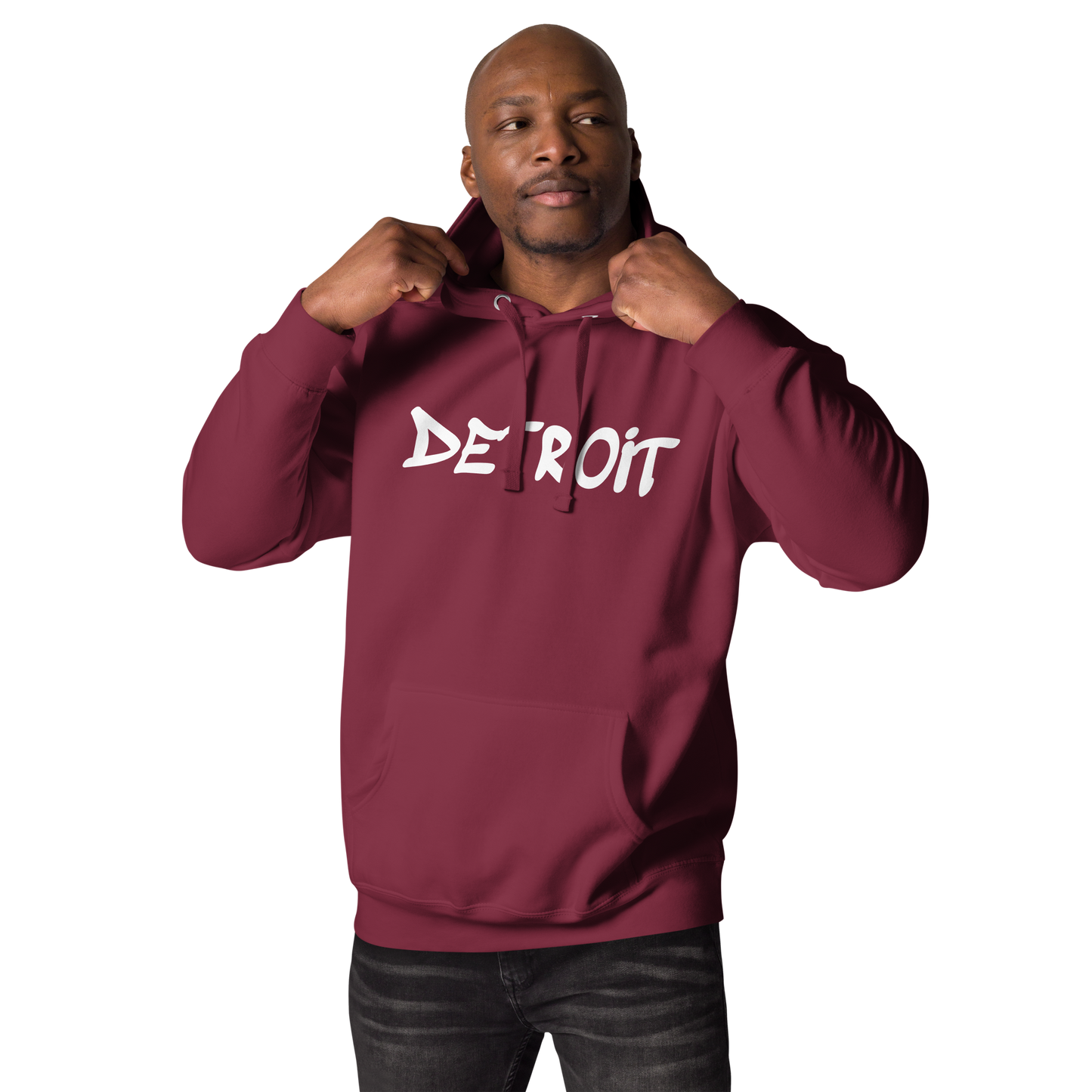 'Detroit' Unisex Premium Hoodie (1980s Hip Hop Font)