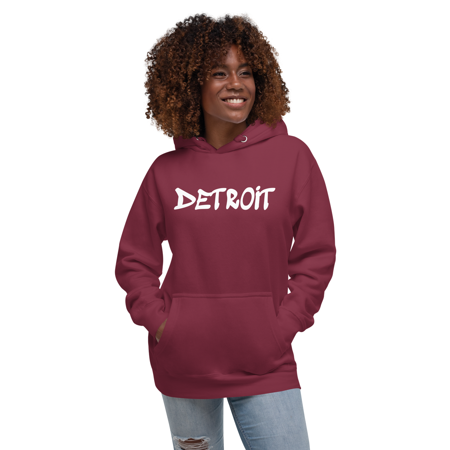 'Detroit' Unisex Premium Hoodie (1980s Hip Hop Font)