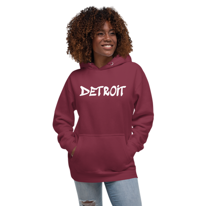 'Detroit' Unisex Premium Hoodie (1980s Hip Hop Font)