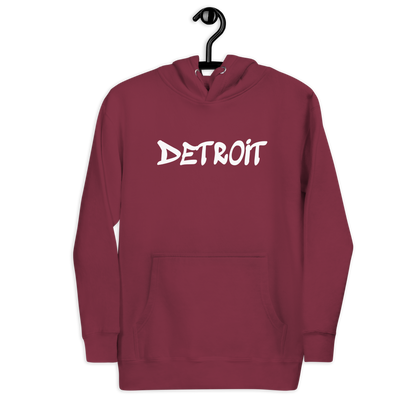 'Detroit' Unisex Premium Hoodie (1980s Hip Hop Font)