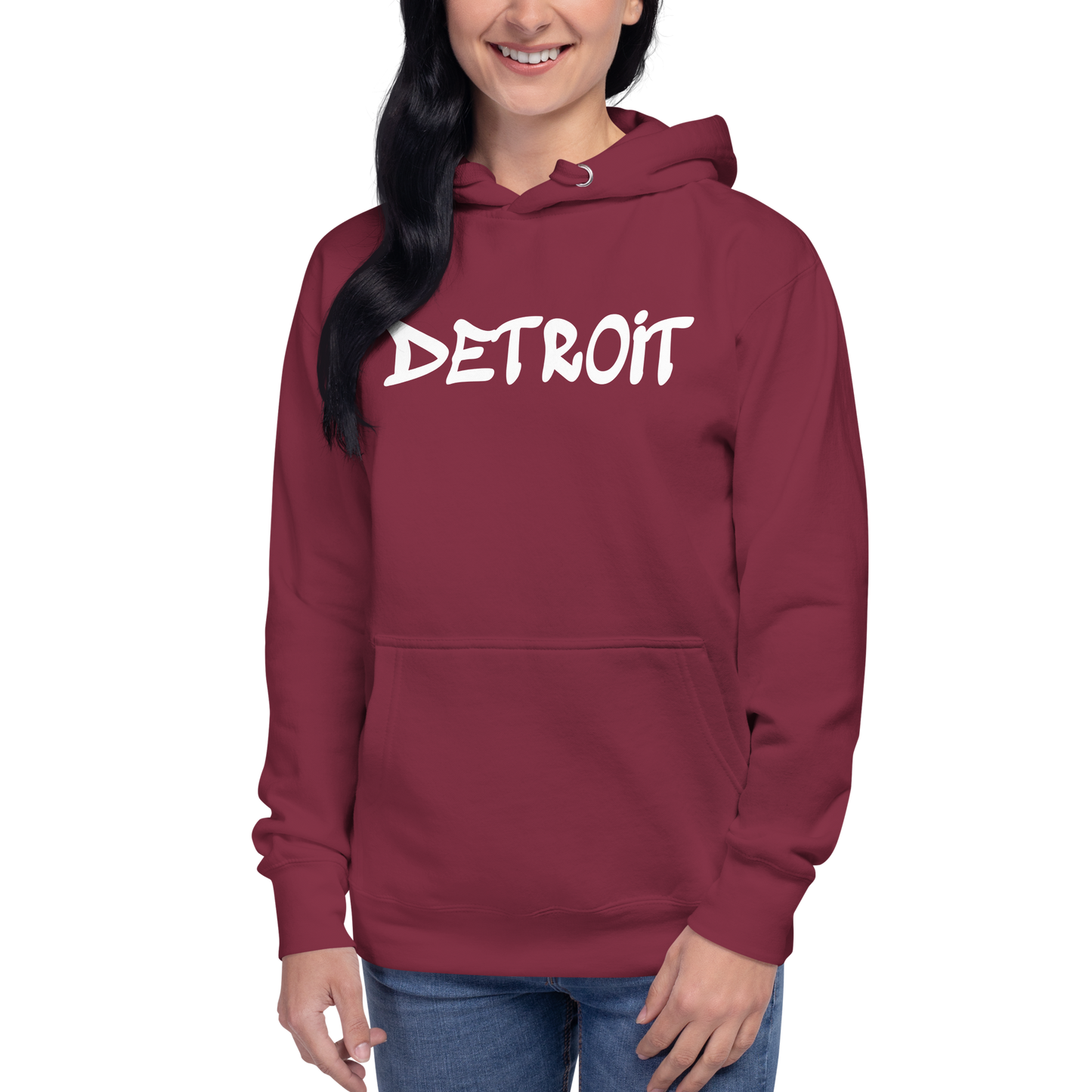 'Detroit' Unisex Premium Hoodie (1980s Hip Hop Font)