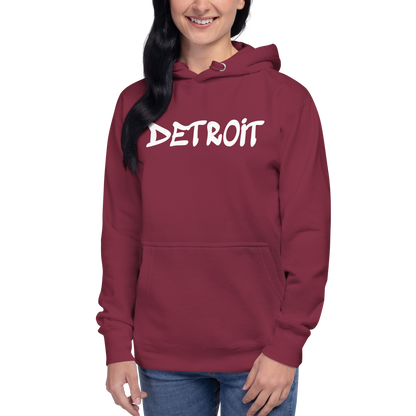 'Detroit' Unisex Premium Hoodie (1980s Hip Hop Font)