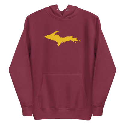 Upper Peninsula Hoodie (w/ Gold UP Outline) | Unisex Premium