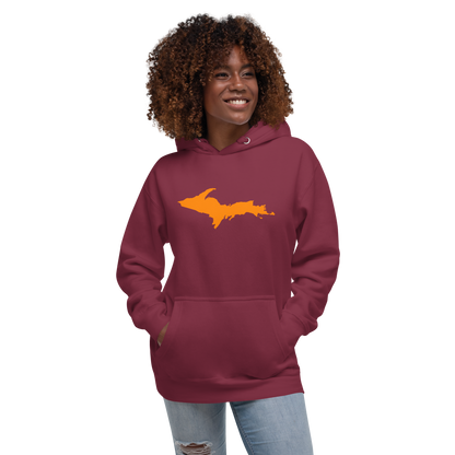 Michigan Upper Peninsula Hoodie (w/ Orange UP Outline) | Unisex Premium