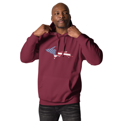 Michigan Upper Peninsula Hoodie (w/ UP USA Flag Outline) | Unisex Premium