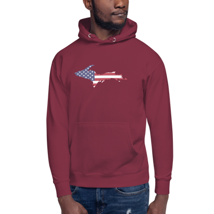 Michigan Upper Peninsula Hoodie (w/ UP USA Flag Outline) | Unisex Premium