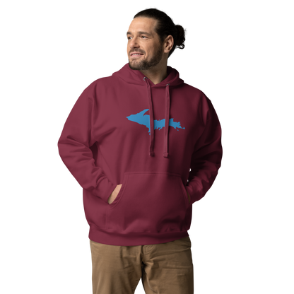 Michigan Upper Peninsula Hoodie (w/ Azure UP Outline) | Unisex Premium