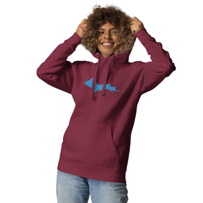 Michigan Upper Peninsula Hoodie (w/ Azure UP Outline) | Unisex Premium