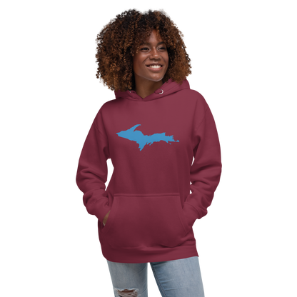 Michigan Upper Peninsula Hoodie (w/ Azure UP Outline) | Unisex Premium