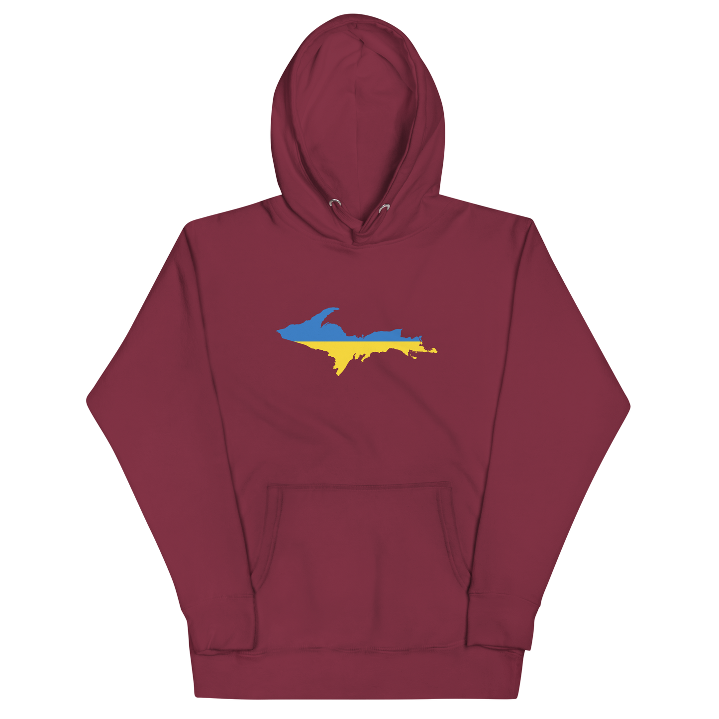 Michigan Upper Peninsula Hoodie (w/ UP Ukraine Flag Outline) | Unisex Premium