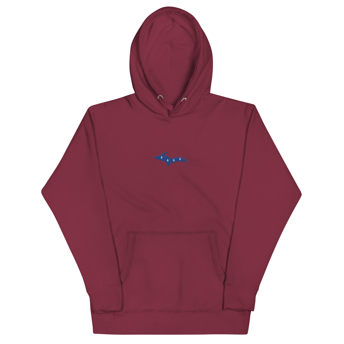 Michigan Upper Peninsula Hoodie (w/ Embroidered UP Quebec Flag Outline) | Unisex Premium