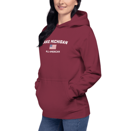 'Lake Michigan All American' Hoodie | Unisex Premium - Circumspice Michigan