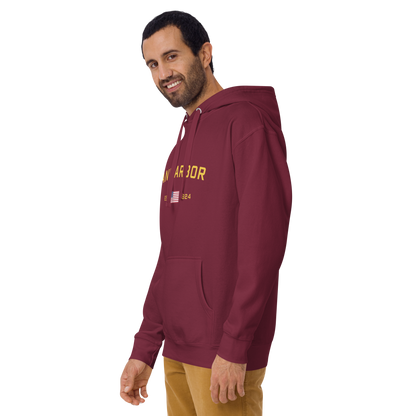 'Ann Arbor EST 1824' Unisex Premium Hoodie (Gold Type w/USA Flag Outline)