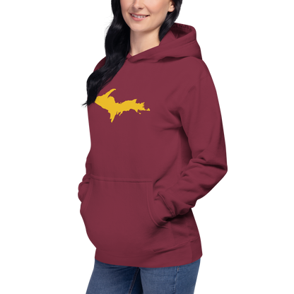 Upper Peninsula Hoodie (w/ Gold UP Outline) | Unisex Premium