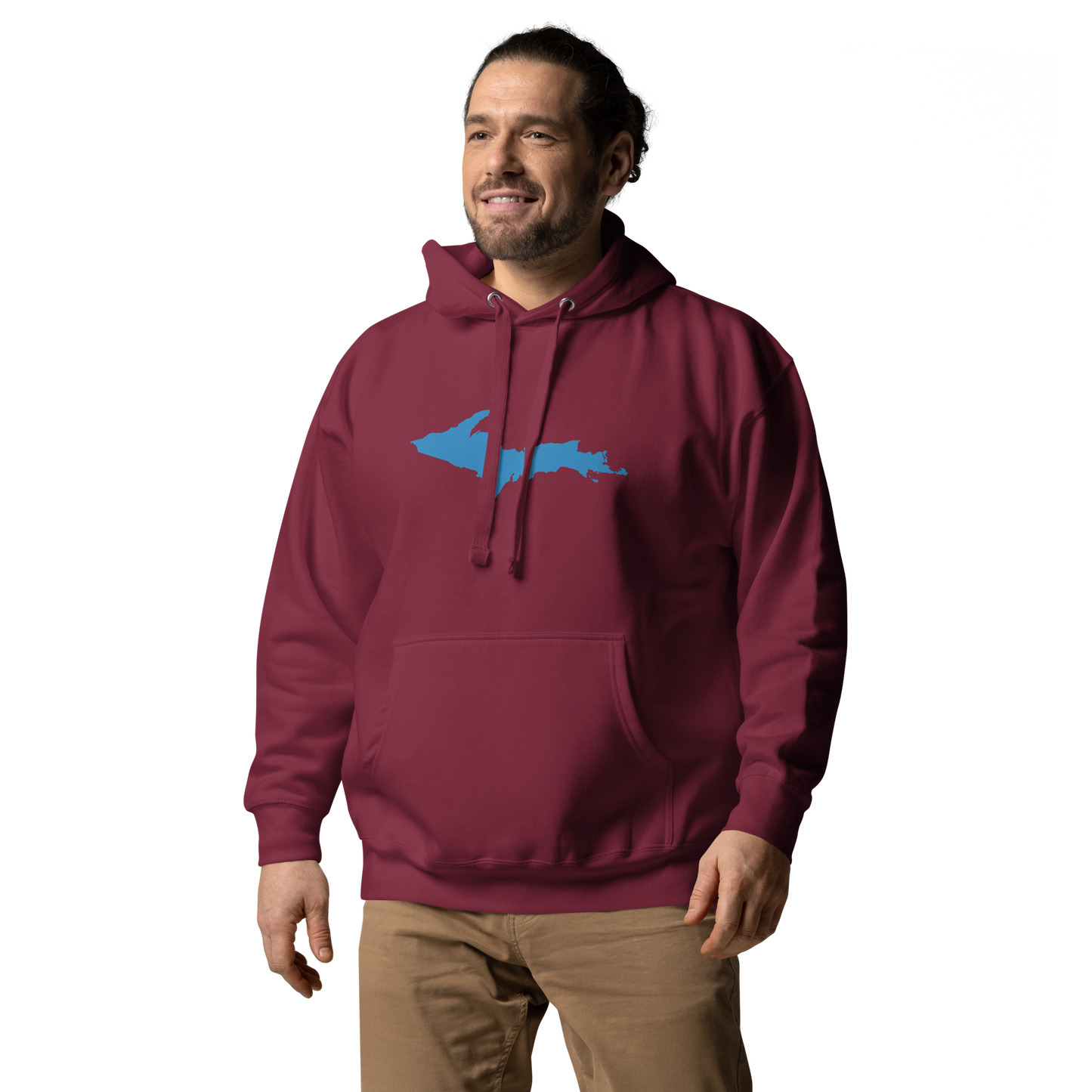 Michigan Upper Peninsula Hoodie (w/ Azure UP Outline) | Unisex Premium