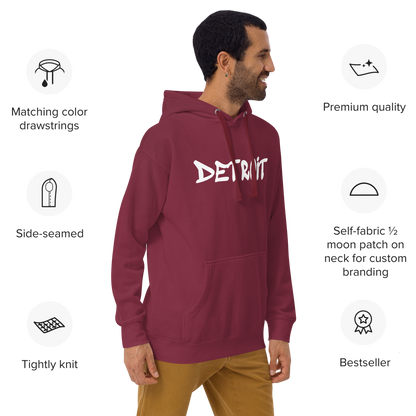 'Detroit' Unisex Premium Hoodie (1980s Hip Hop Font)