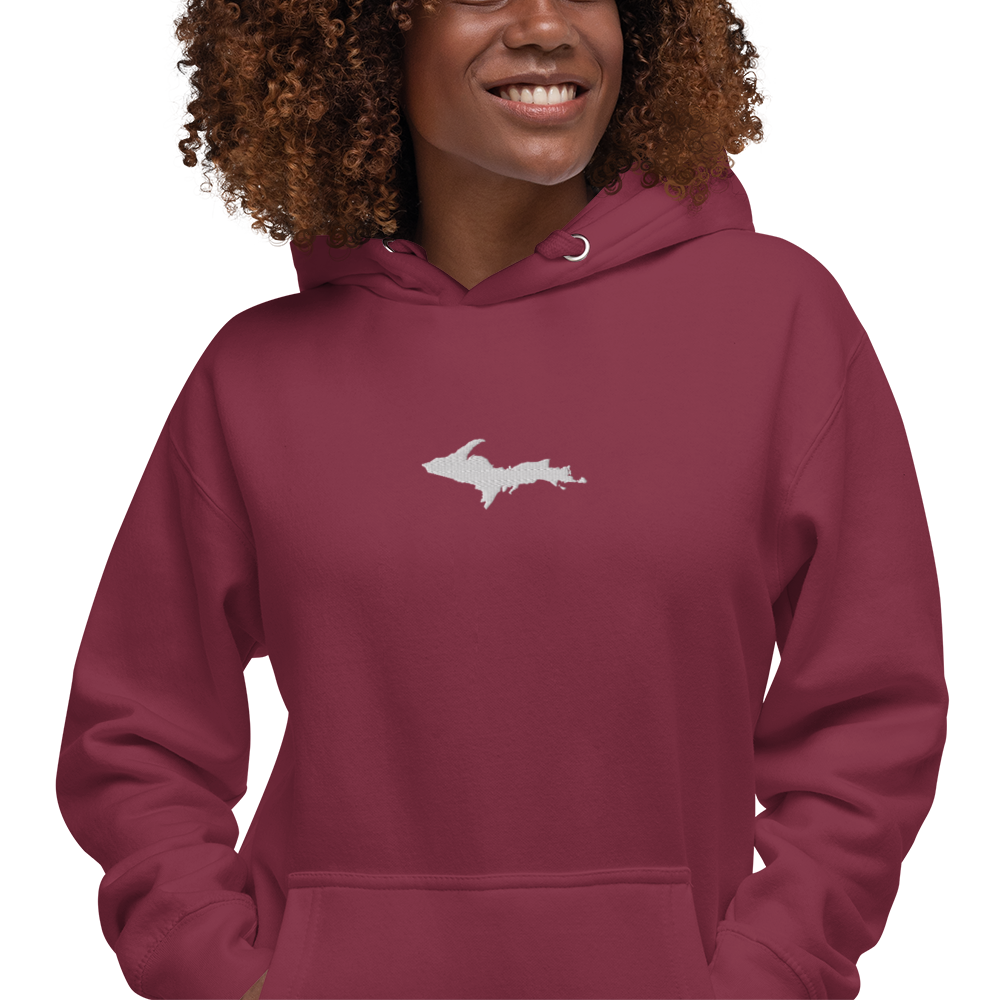 Michigan Upper Peninsula Hoodie (w/ Embroidered UP Outline) | Unisex Premium