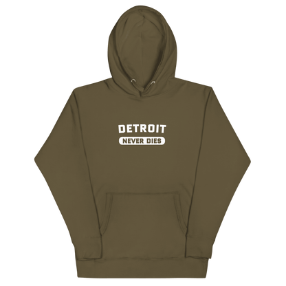 'Detroit Never Dies' Hoodie | Unisex Premium - Circumspice Michigan