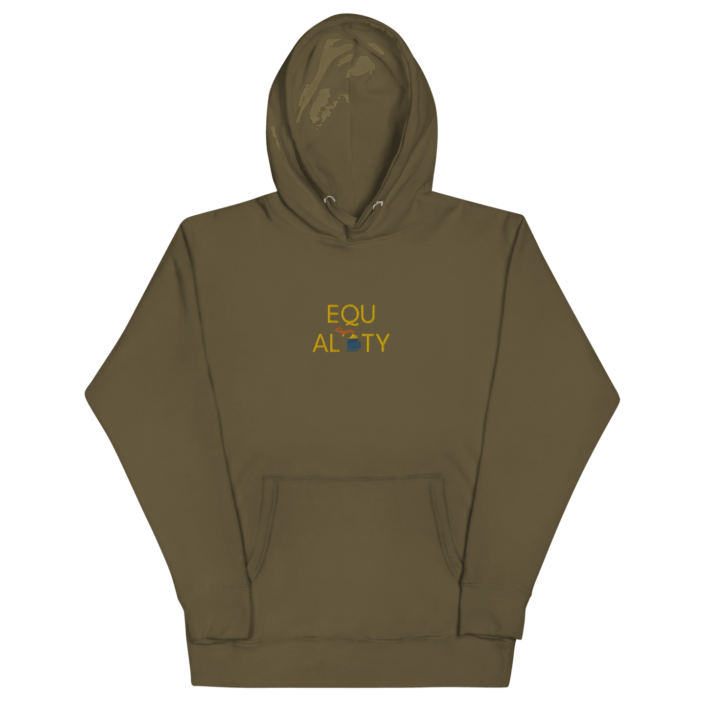 Michigan 'Equality' Premium Hoodie (w/ LGBTQ Pride Colors) | Embroidered - Circumspice Michigan