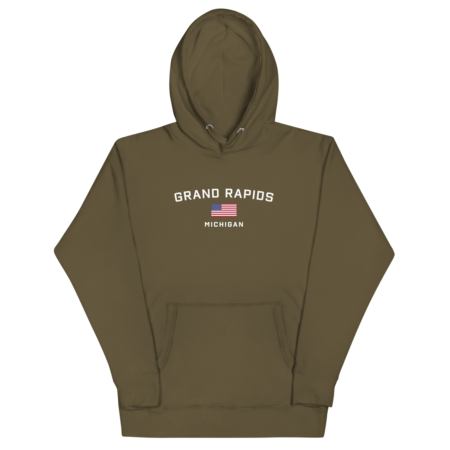 'Grand Rapids Michigan' Unisex Premium Hoodie (w/ USA Flag)