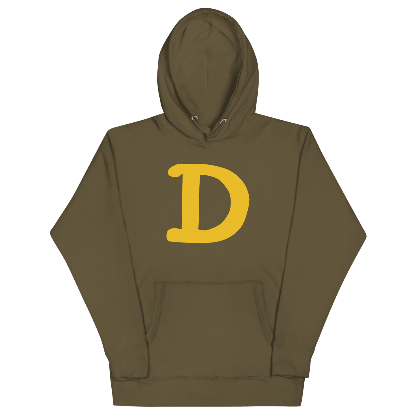Detroit 'Old French D' Hoodie (Gold Full Body Outline) | Unisex Premium - Circumspice Michigan