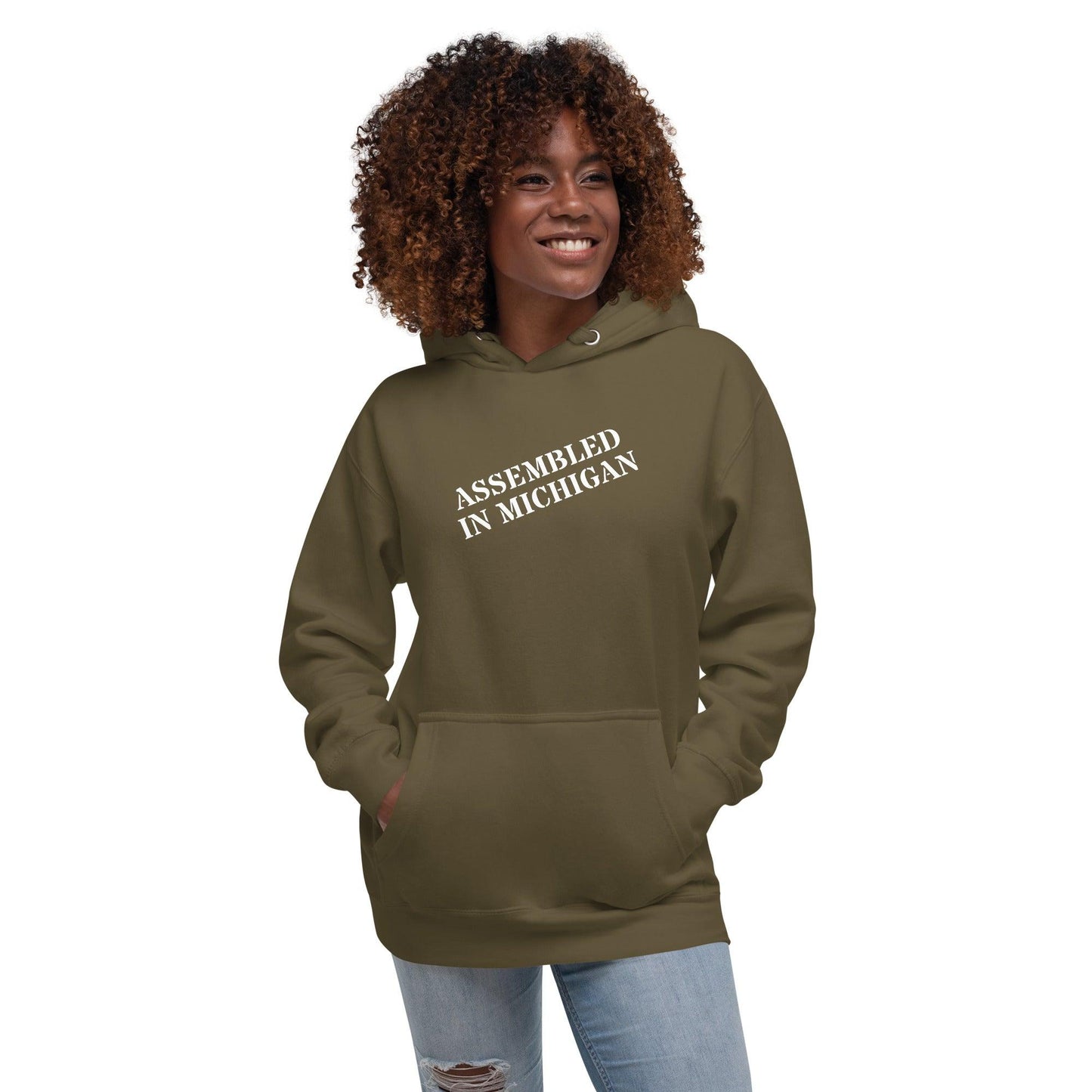 'Assembled in Michigan' Hoodie | Unisex Premium - Circumspice Michigan