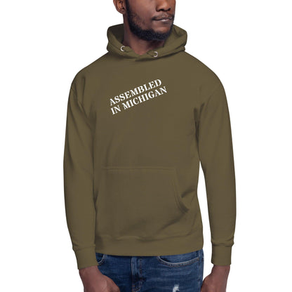 'Assembled in Michigan' Hoodie | Unisex Premium - Circumspice Michigan