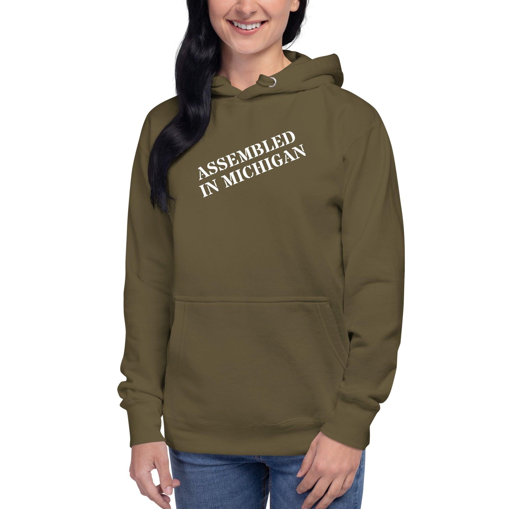 'Assembled in Michigan' Hoodie | Unisex Premium - Circumspice Michigan