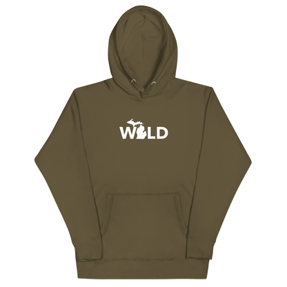 Michigan 'Wild' Hoodie (Geometric Sans Font w/ MI Outline) | Unisex Premium - Circumspice Michigan